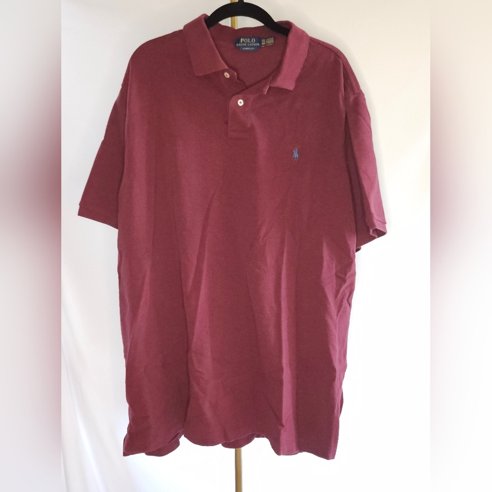 Polo Ralph Lauren Men's Classic Fit Mesh Polo - Burgundy Maroon